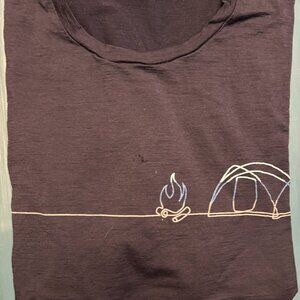 Icebreaker Tech Lite Merino Graphic T-Shirt - Single Line Camp - Navy